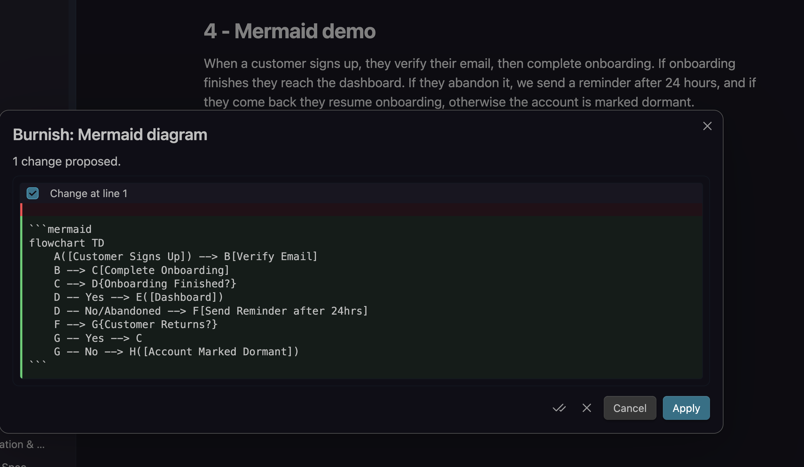 Mermaid diagram generation preview
