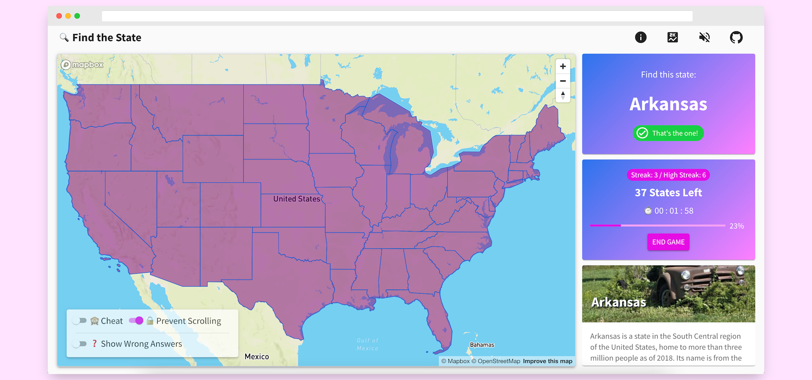 Find The State Ui