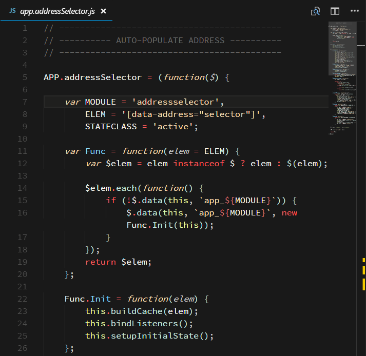 Screenshot of JavaScript in Contrast