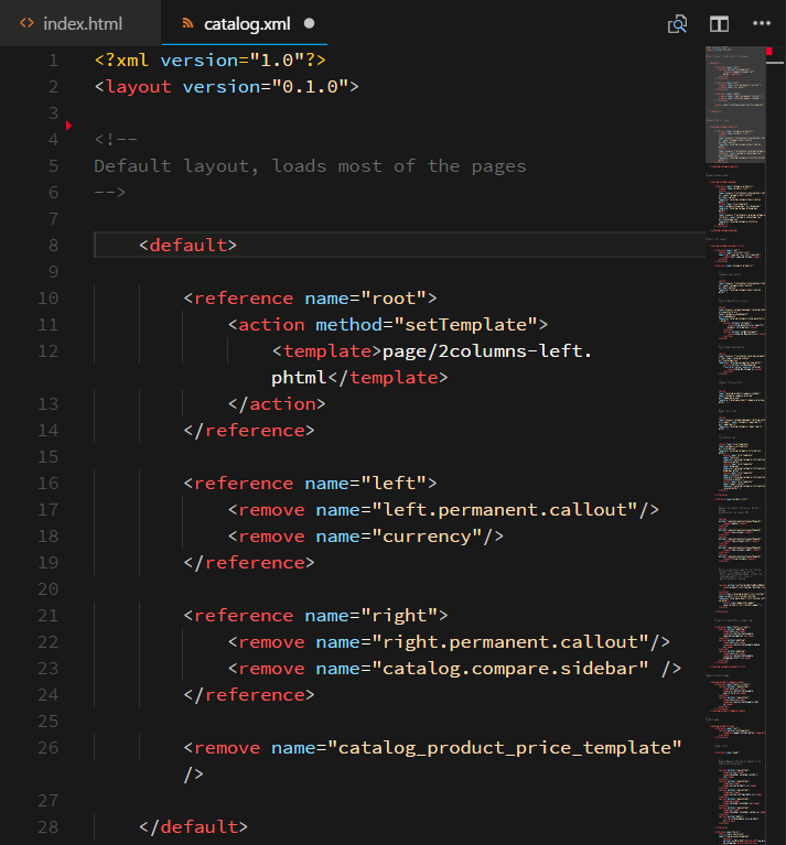 Screenshot of HTML in Contrast