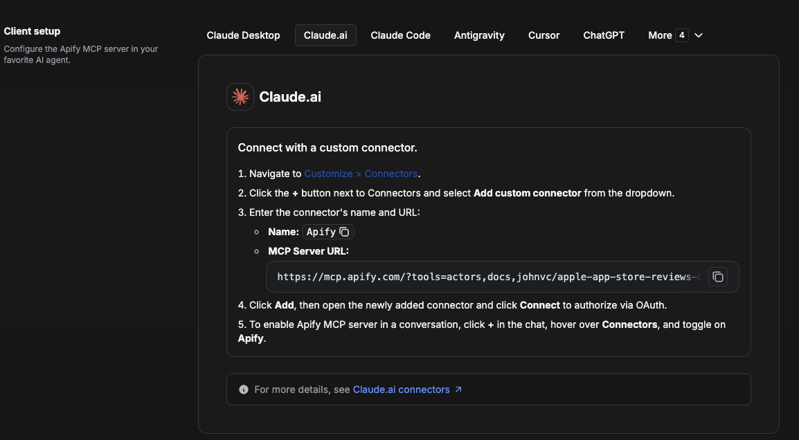 Install in Claude (website)