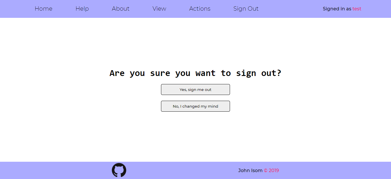 Sign Out Page