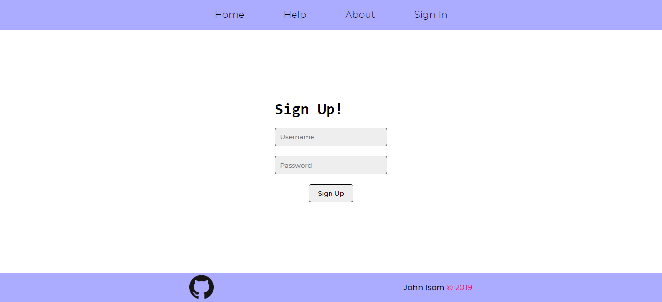 Sign Up Page