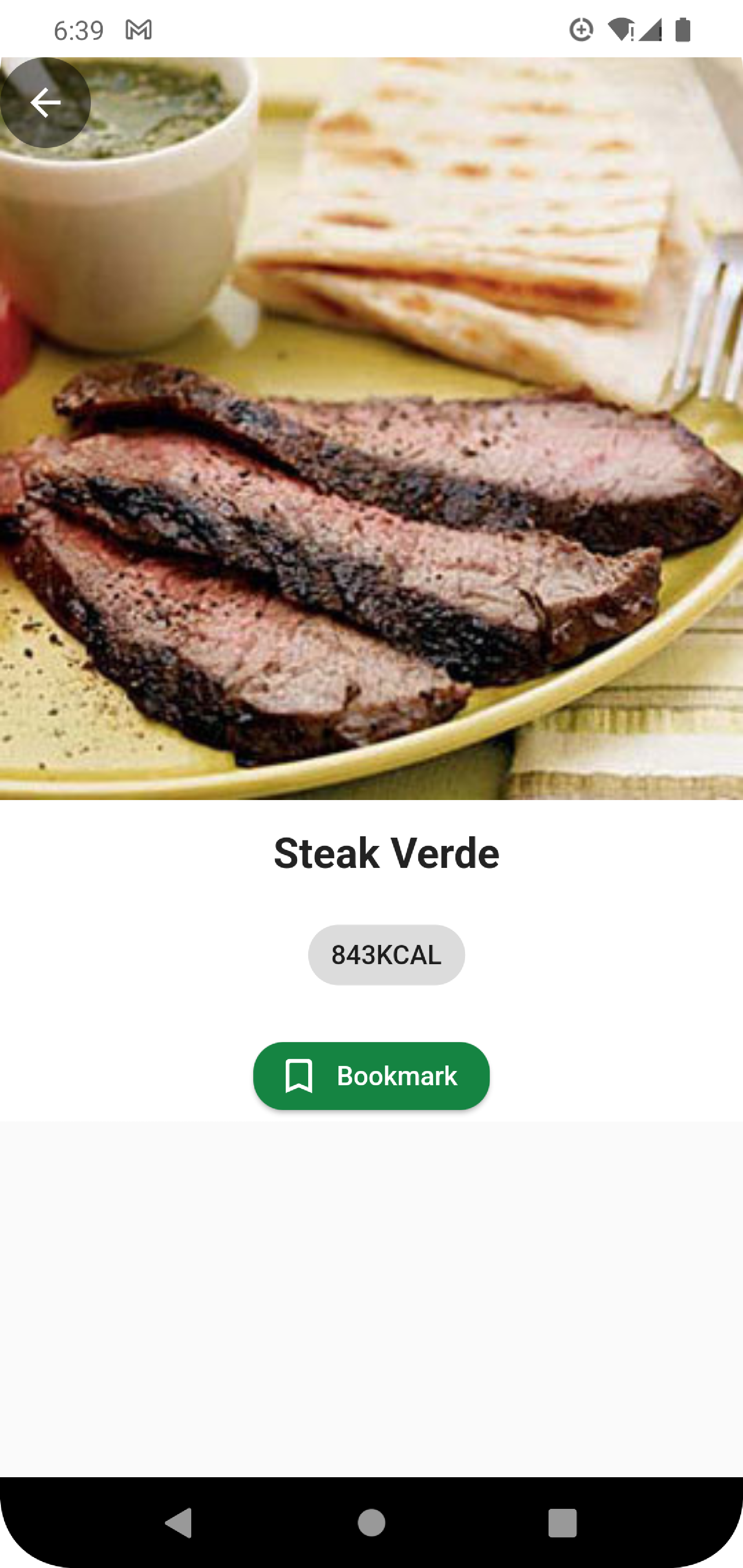 Steak recipe details screenshot