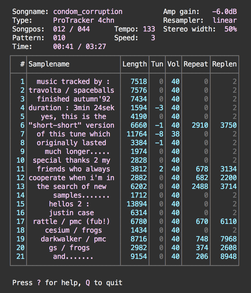 nim-mod - samples view