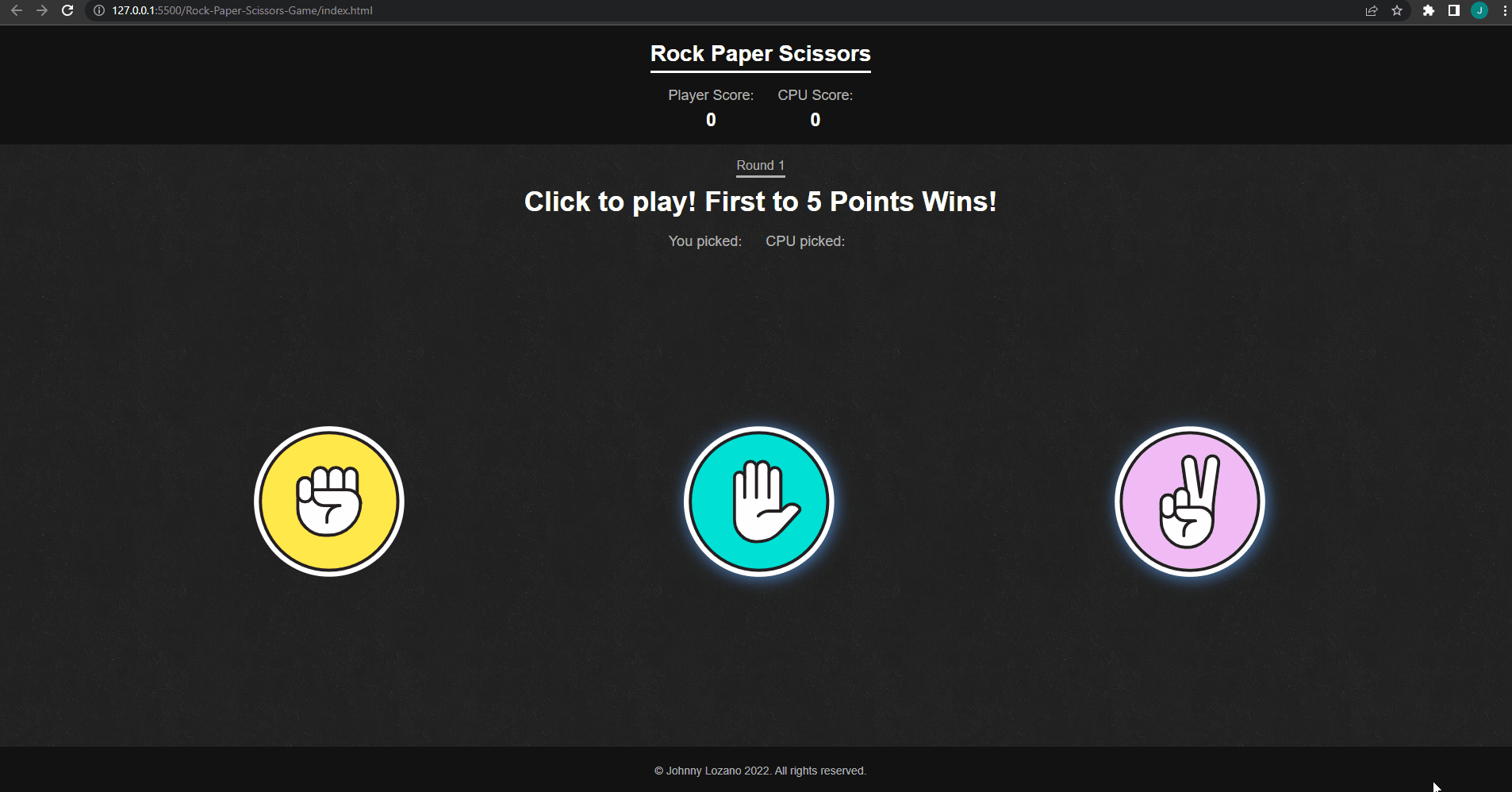 Demo of rock, paper, scissors game