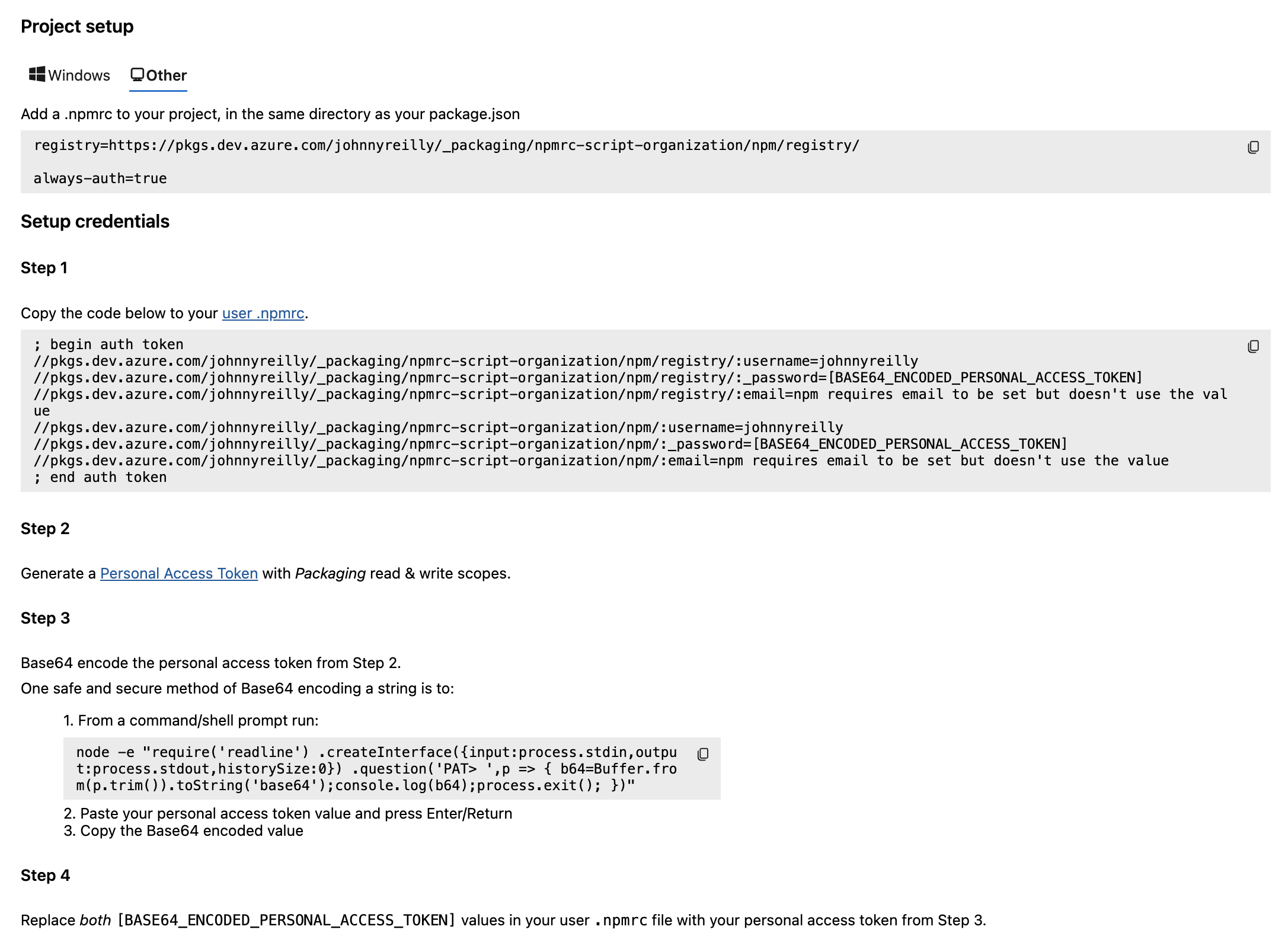 screenshot of the onboarding process for non Windows users