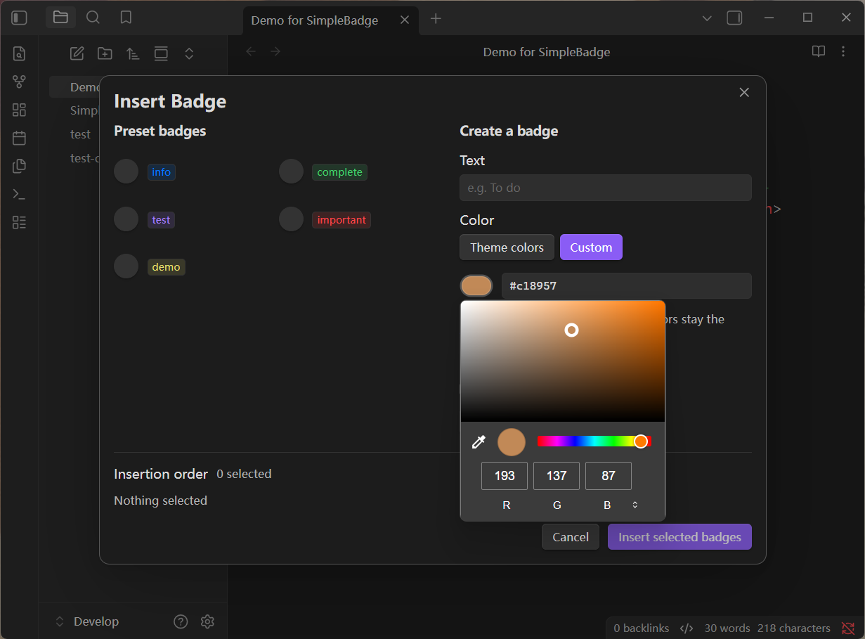 Color Selector