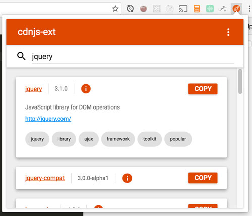 cdnjs-ext screenshot 1