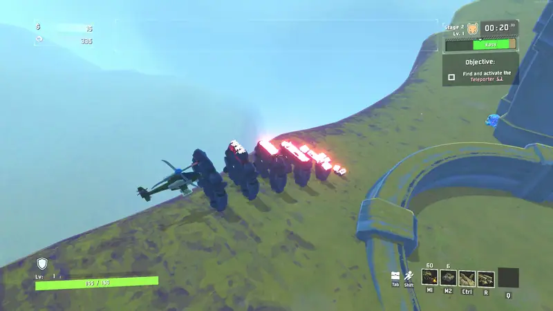 Six-bomb run over Golem targets