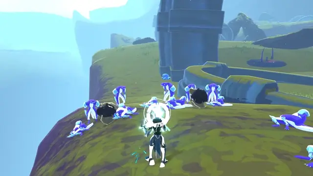A charged Stormspear sticking and bursting