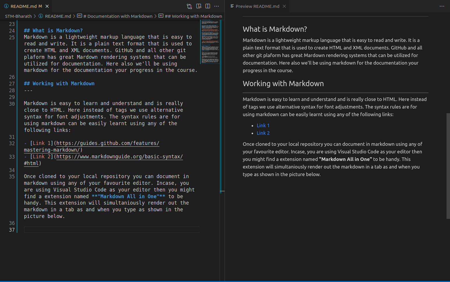 Markdown Screenshot