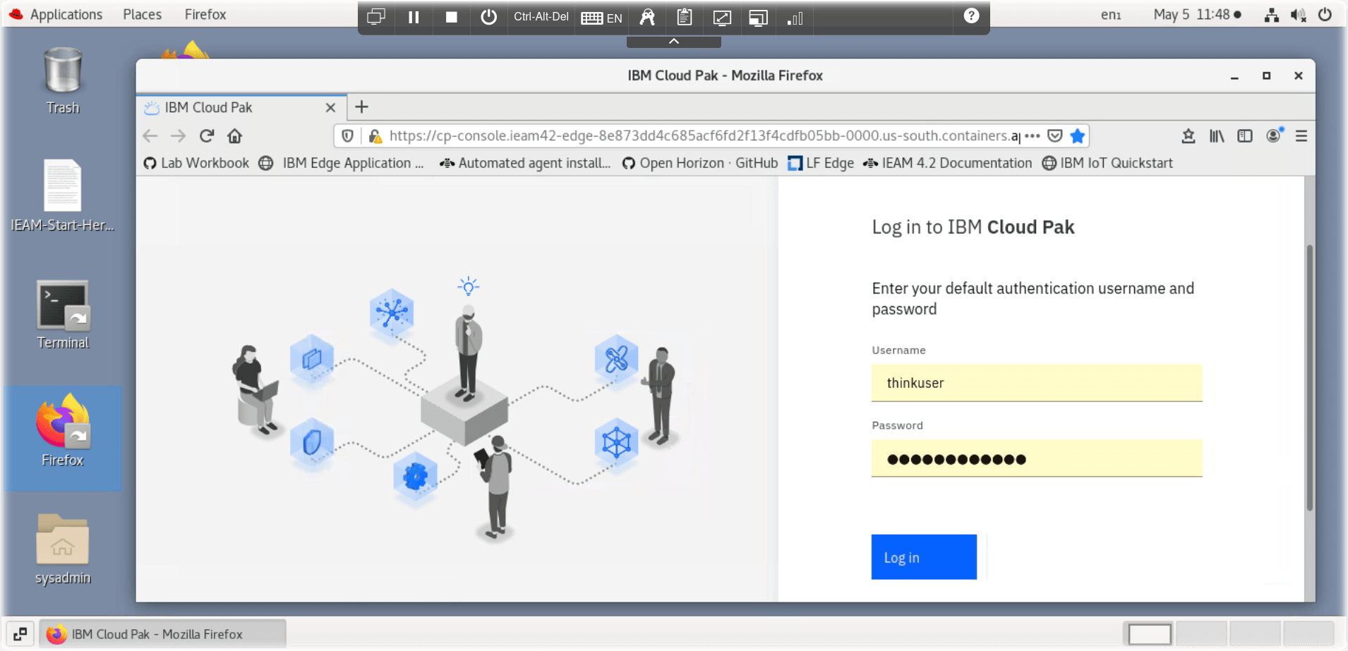 IEAM login screen