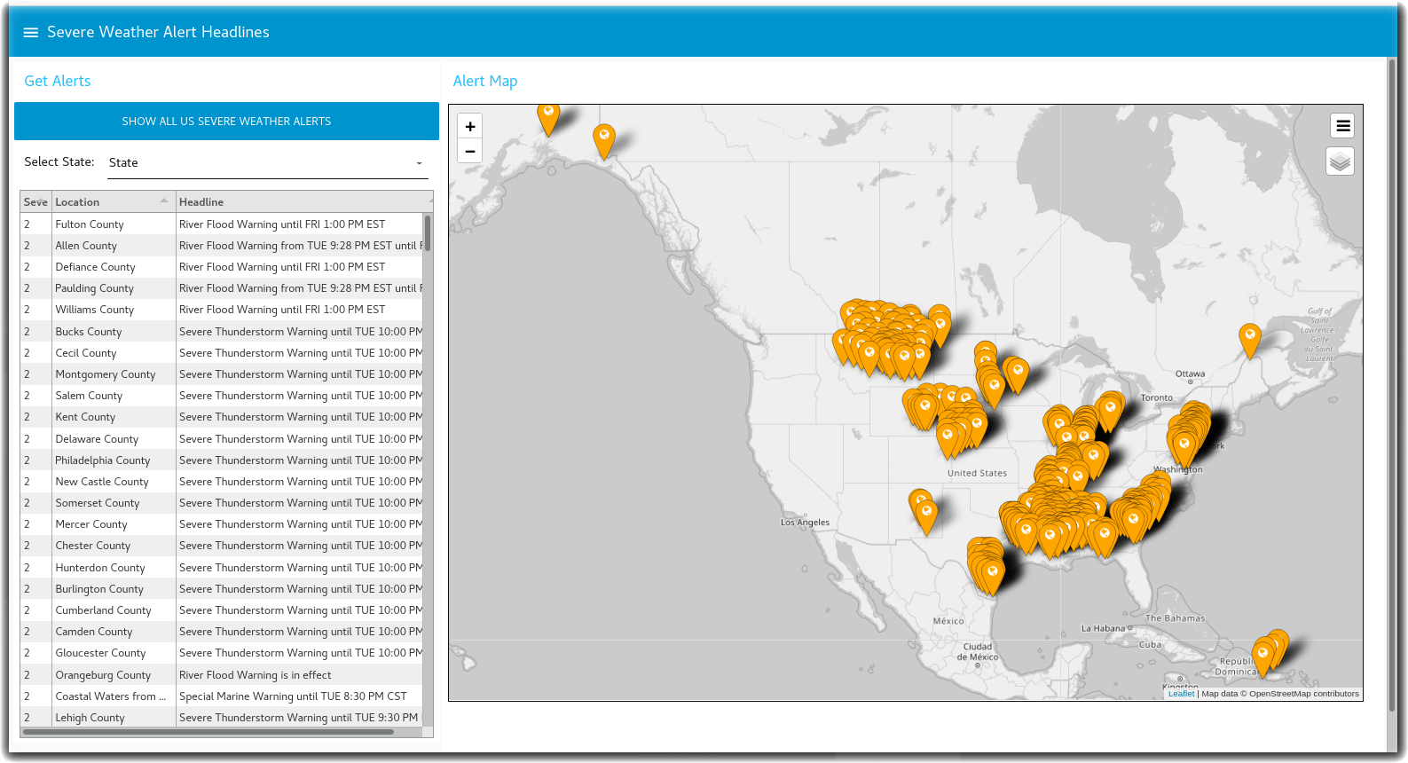 Severe Weather Alert Dashboard