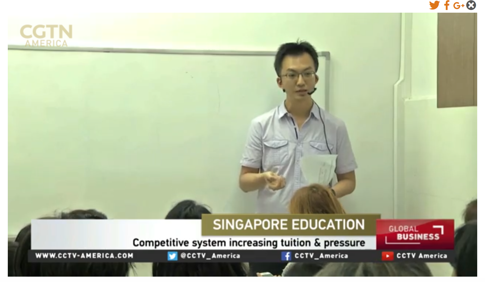 CGTN America — Singapore Education feature