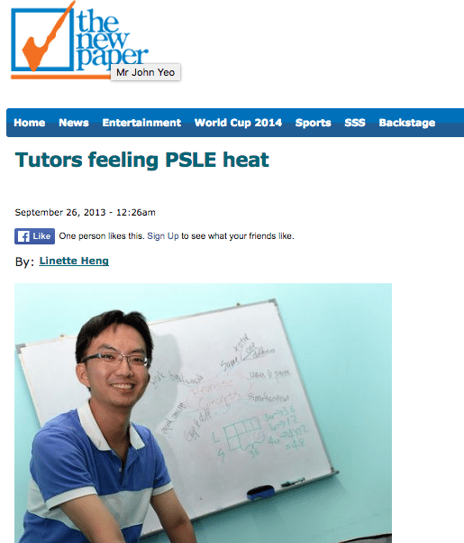 The New Paper — Tutors feeling PSLE heat