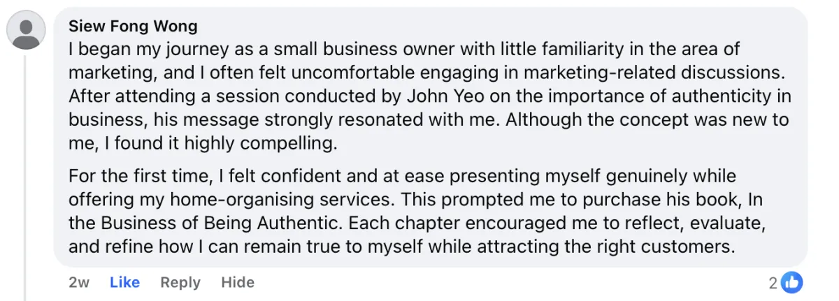 Testimonial screenshot