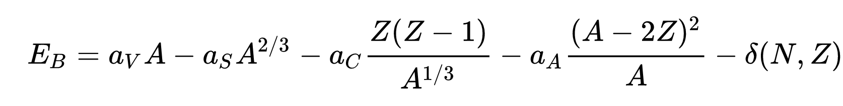 semi-empirical mass formula