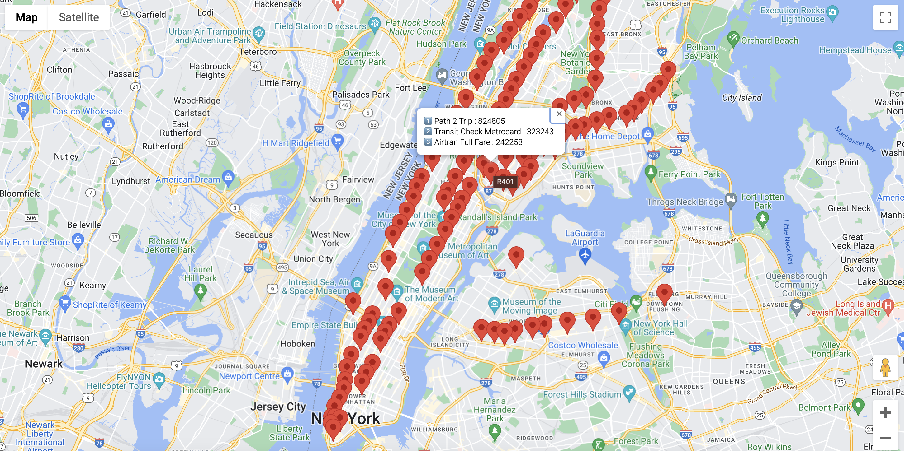 Popular Payment Marker Map