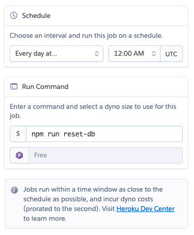 Image of the scheduler config.