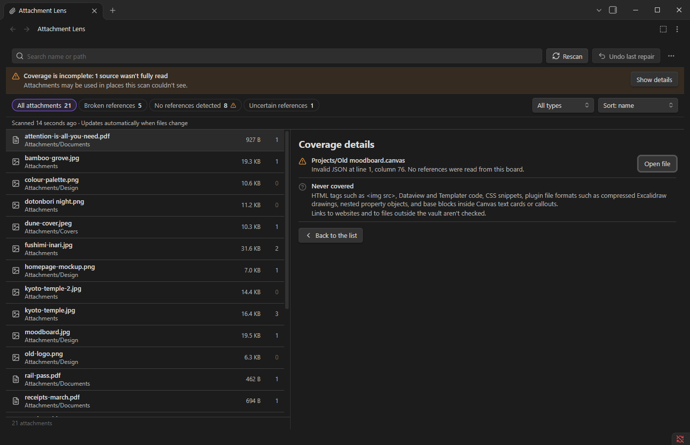 Attachment Lens - Obsidian Plugin
