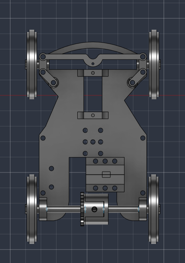 Chassis, steering centred