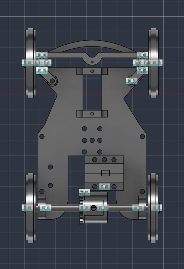 Chassis, steering turned