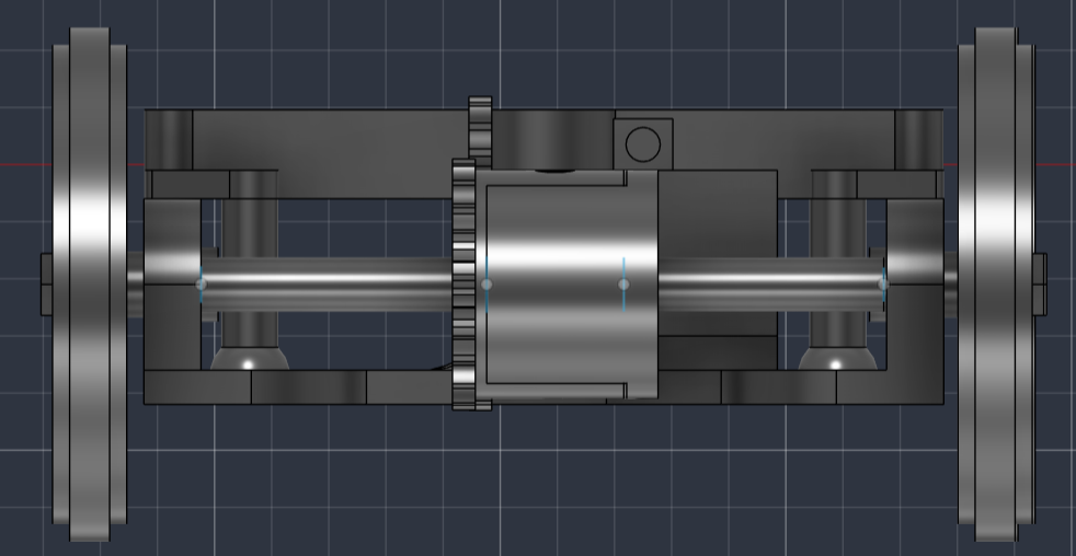 Rear axle, front view