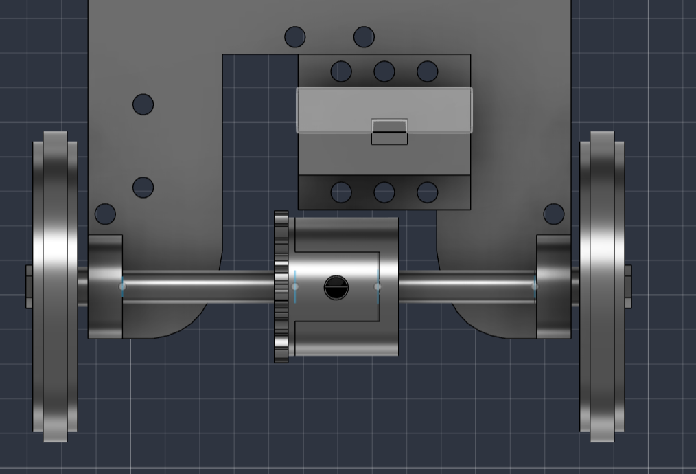 Rear axle, top view
