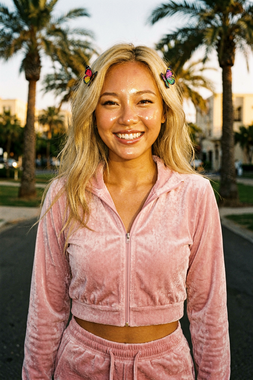 Y2K golden hour portrait