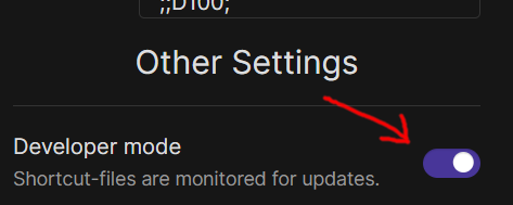 Developer mode