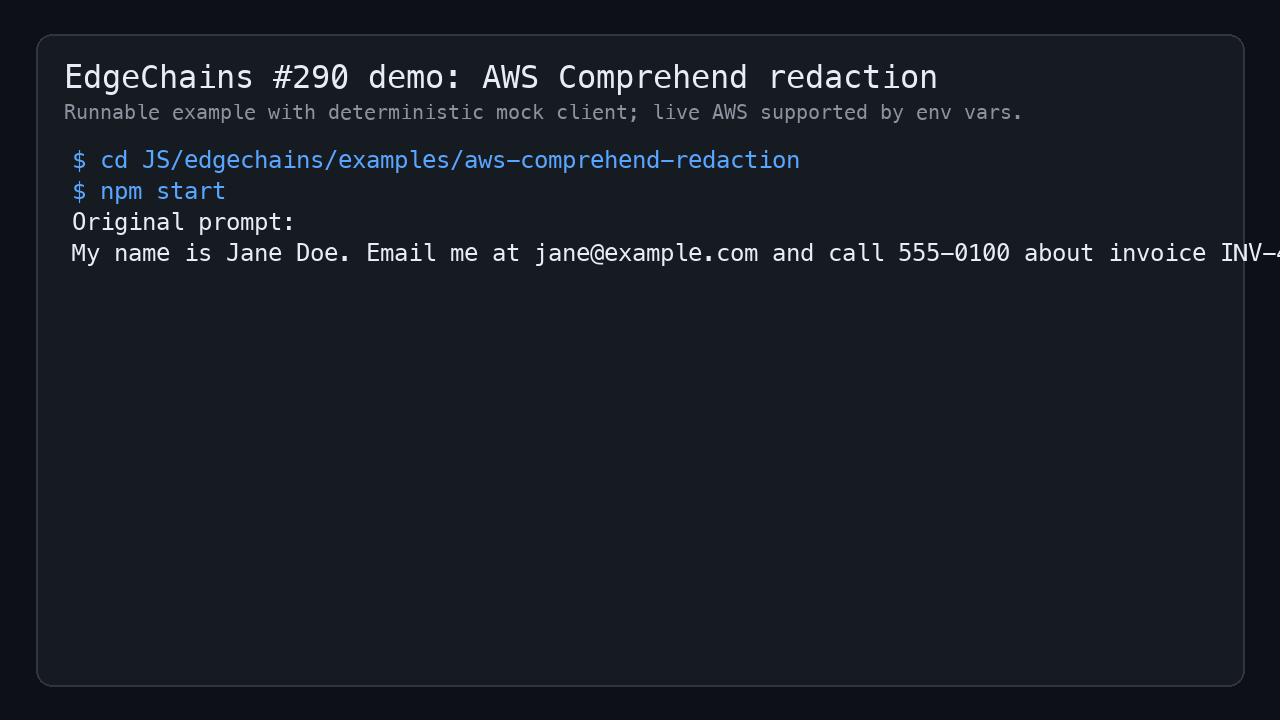 AWS Comprehend redaction demo