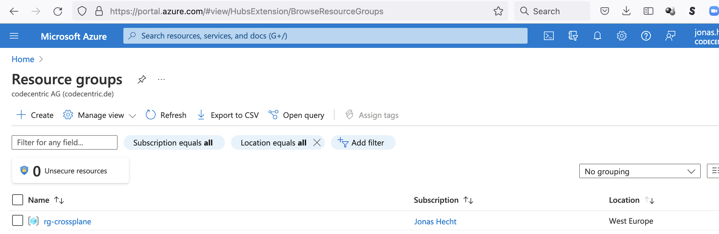azure-console-resourcegroup
