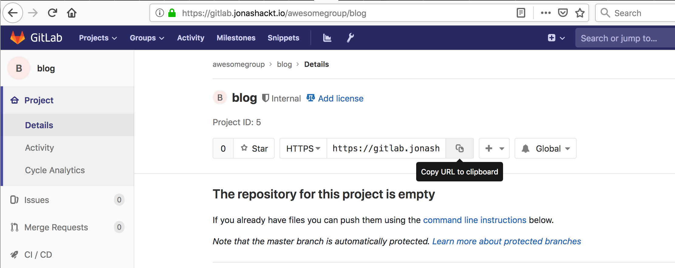 gitlab-pages-empty-repository