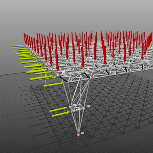 Space frame with load