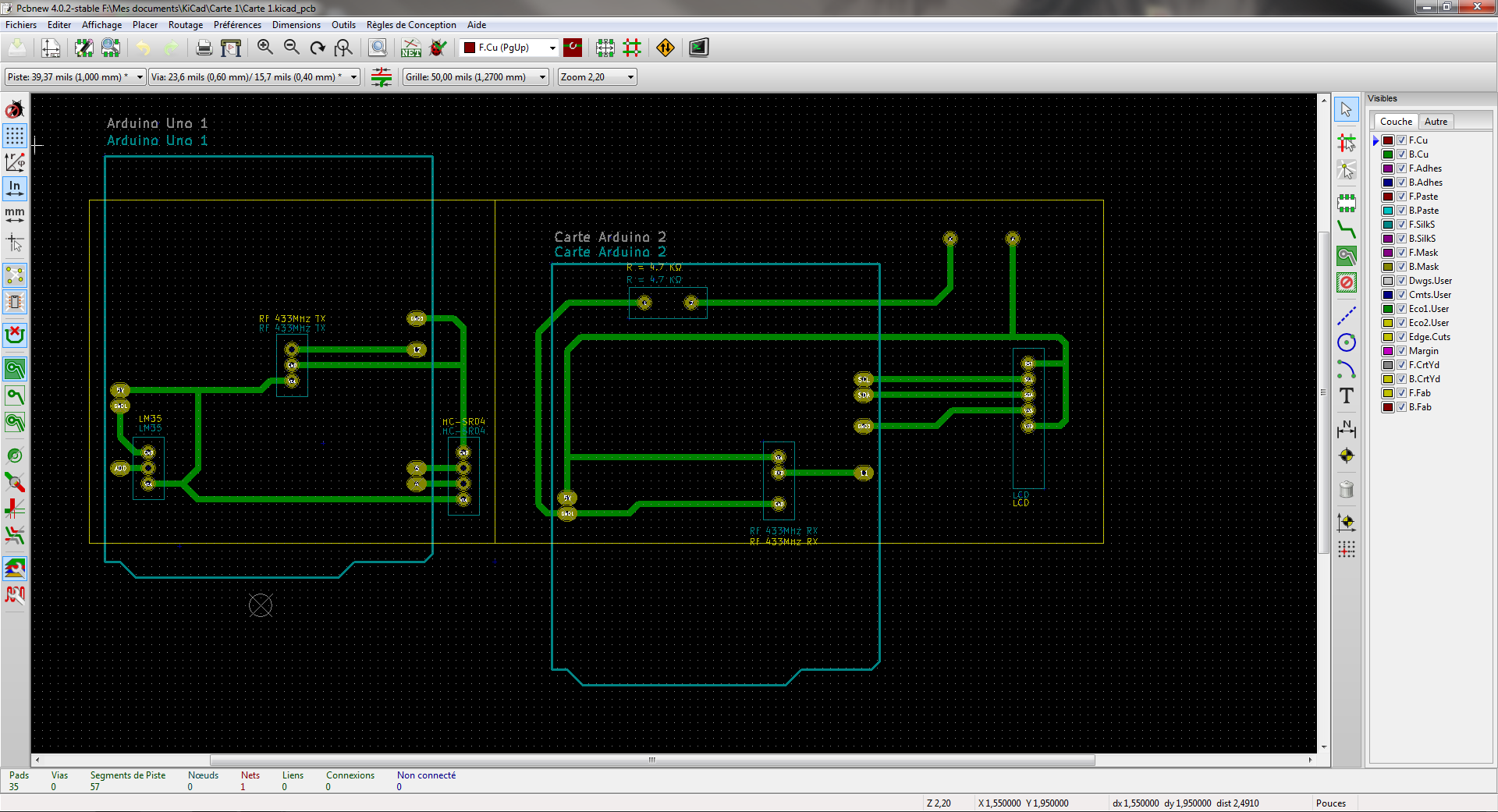 PCBNew modelization screenshot