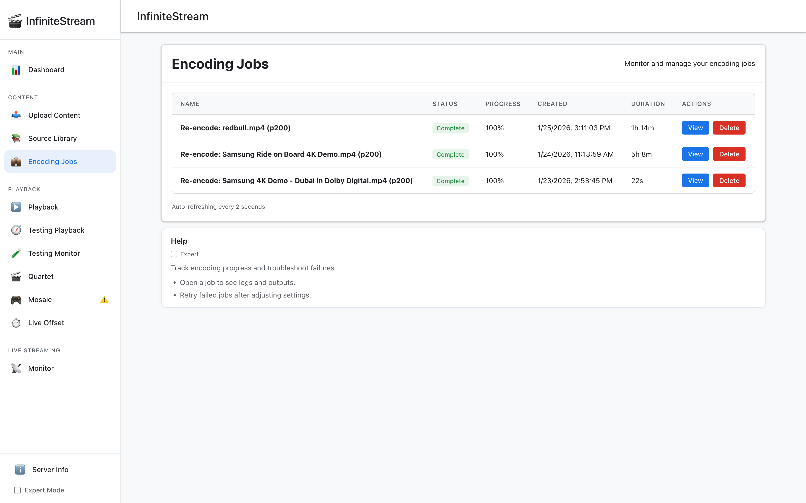 Encoding Jobs
