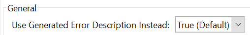 Use Generated Error