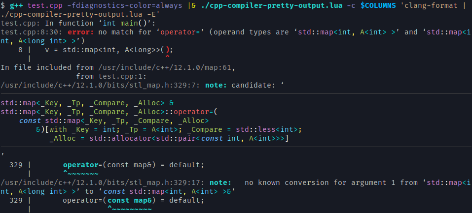 output sample with clang-format