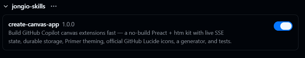 create-canvas-app installed and enabled