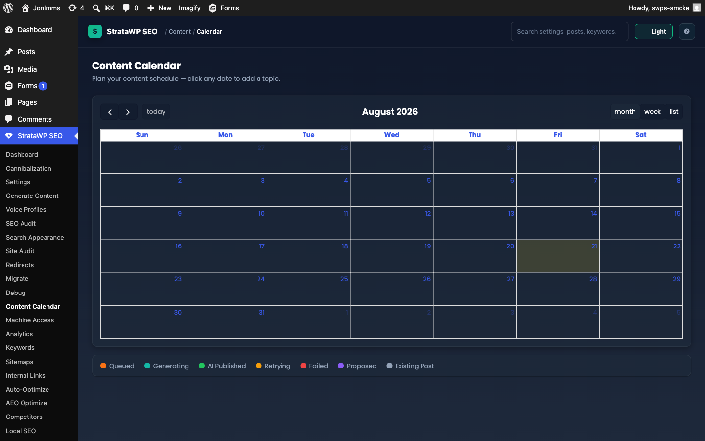 Content Calendar