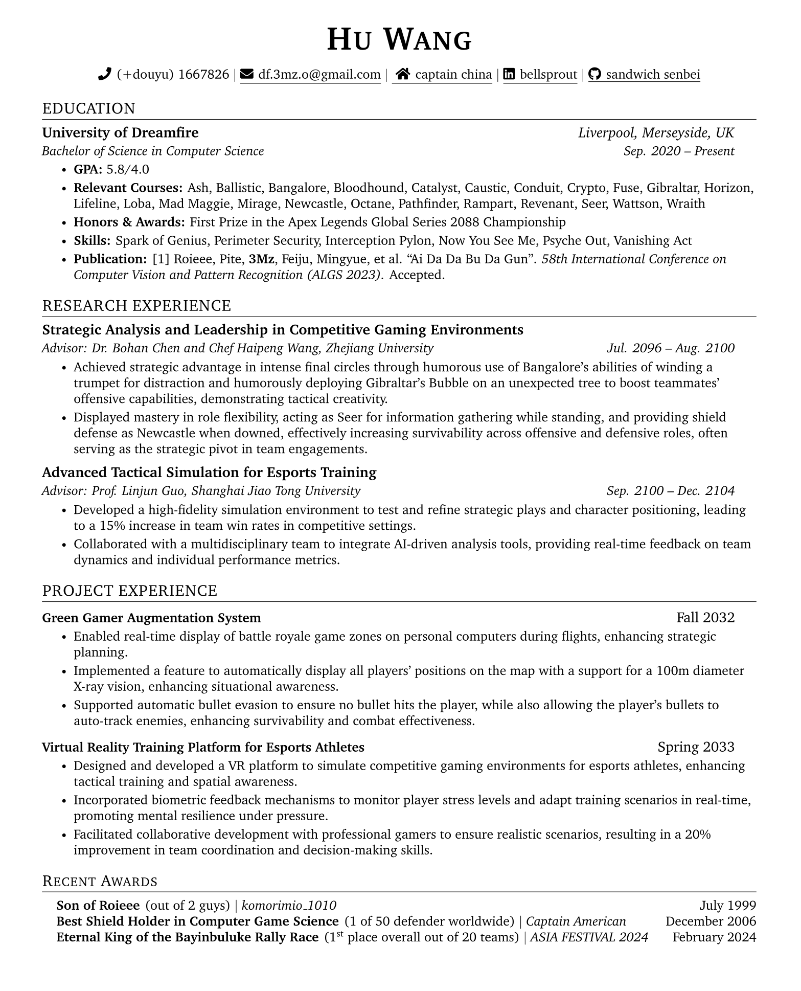 CV Template Screenshot