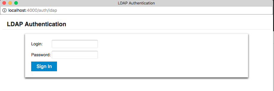 LDAP Login Popup