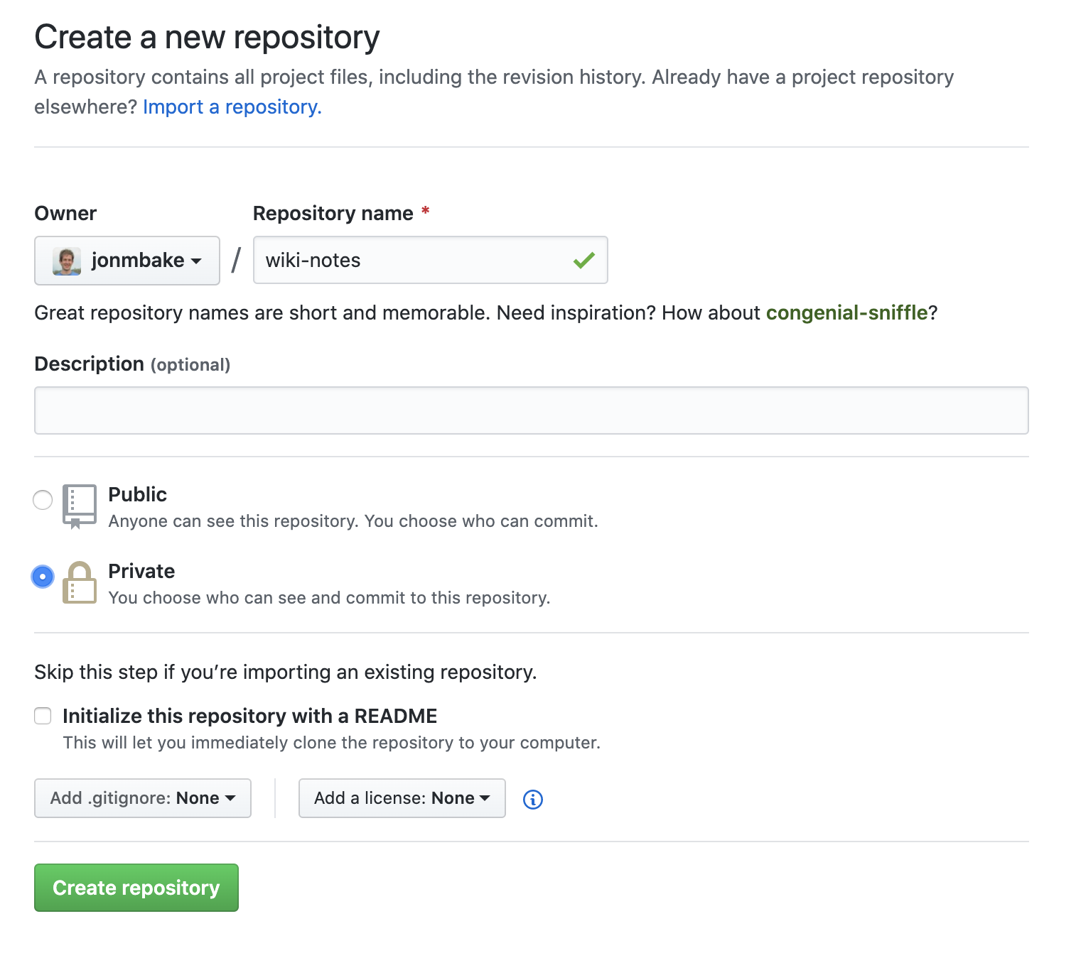 Create Blank Github Repo