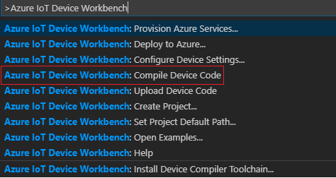 IoT Device Workbench Compile