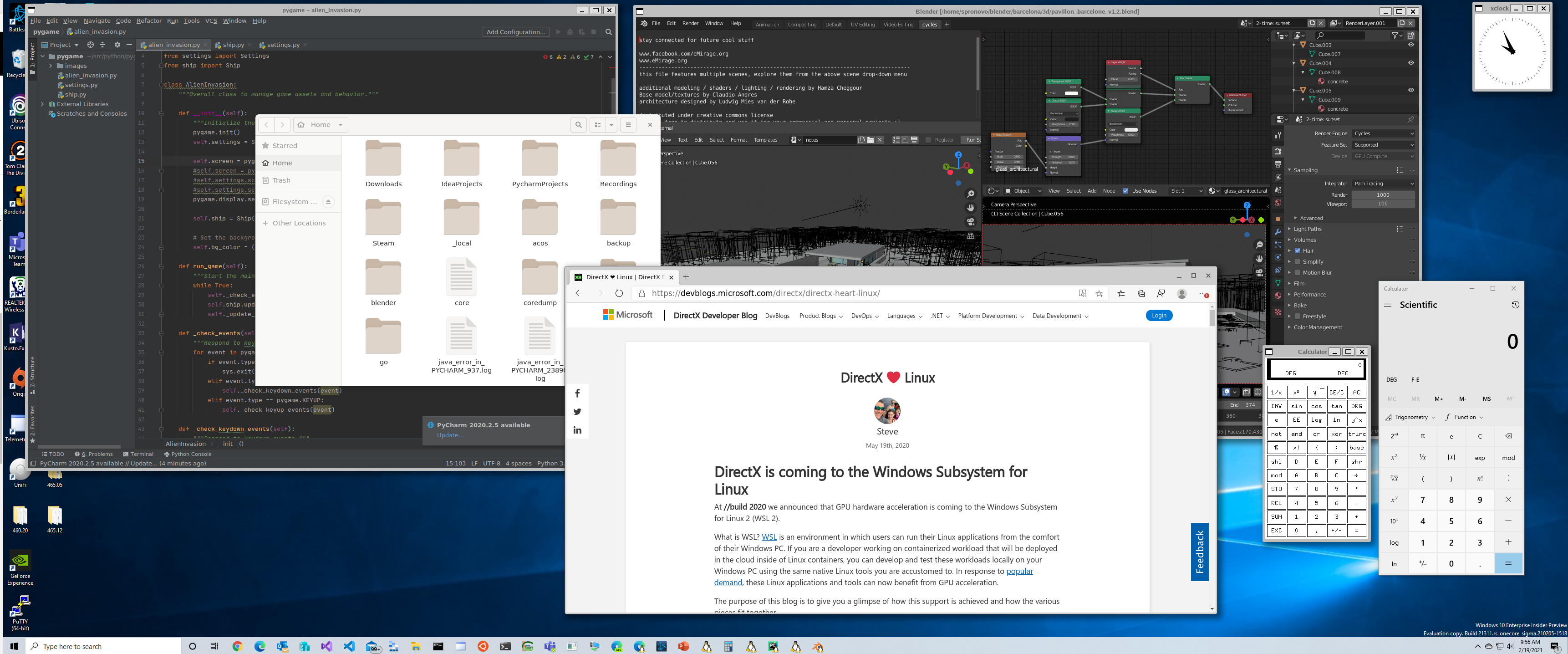 WSLg Integrated Desktop