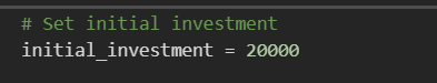 Initial Investment Amount