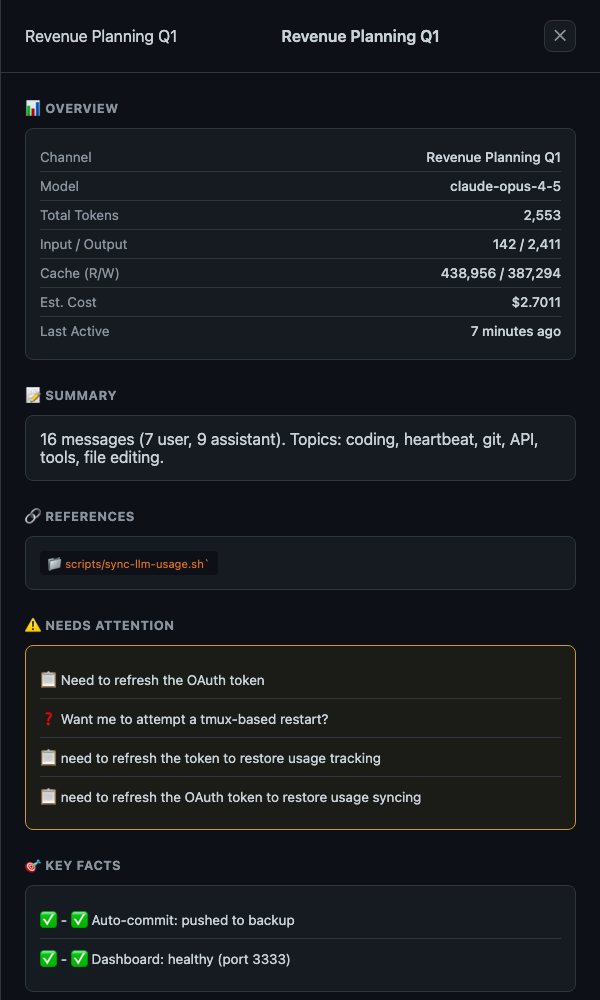 Session Details Panel