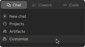 Open the Customize tab