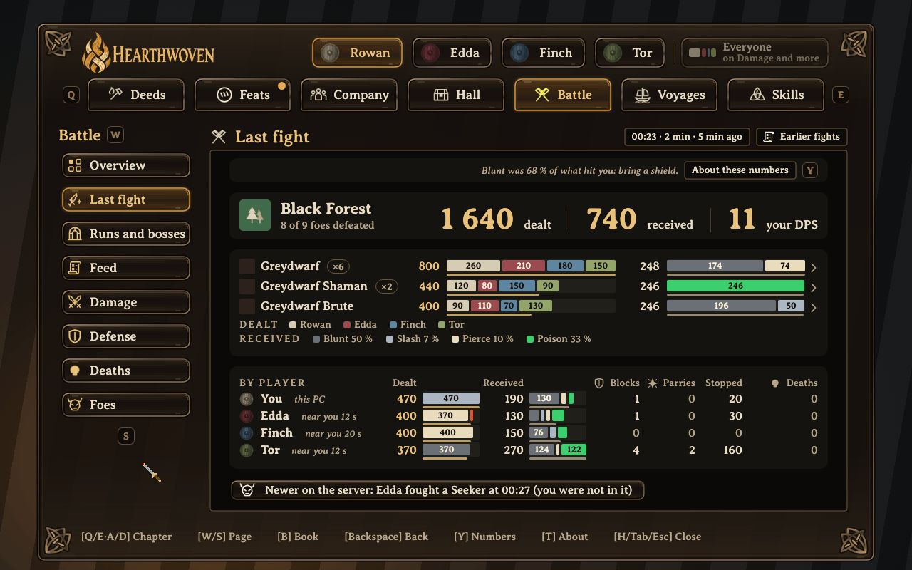 Last fight keeps your fight, with a quiet line about a newer fight on the server